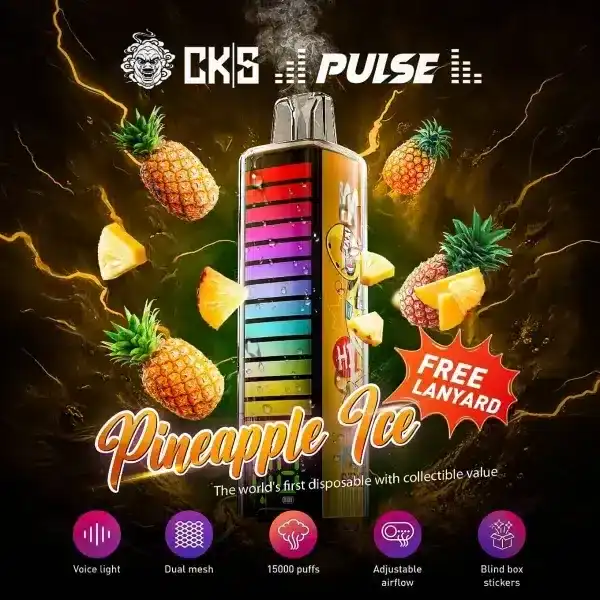 cks pulse 15000 puffs กลิ่นสับปะรดเย็น หอมเปรี้ยวหวาน พร้อมความเย็นสะใจ