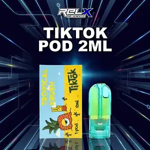 หัว Tiktok Pod กลิ่นผลไม้รวมเมืองร้อน หอมสดชื่นทุกพัฟ